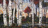 Birches Canvas Paintings - Spring Birches
